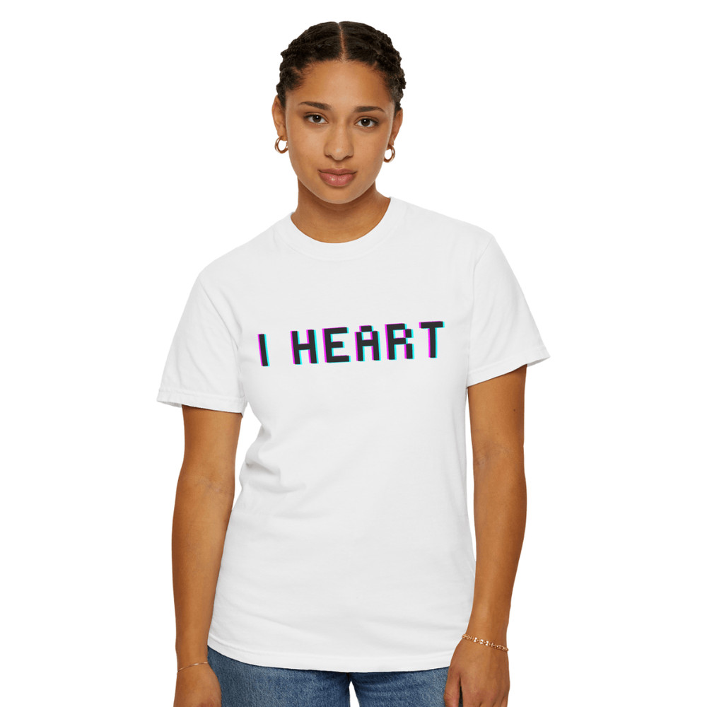 I HEART Glitch TShirt Black Unisex Retro Vaporwave Graphic Tee For Men Women 9