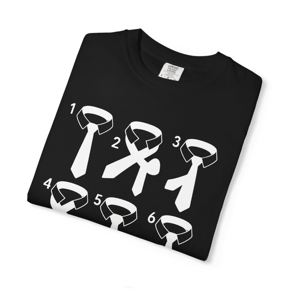 How To Tie A Tie TShirt  Funny Black Unisex Graphic Tee With StepbyStep Necktie Instructions 1