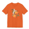 Orange TShirt With Watercolor Peach And Blossom Print  Vibrant Summer Fruit Graphic Tee For Women   0