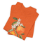 Orange TShirt With Watercolor Peach And Blossom Print  Vibrant Summer Fruit Graphic Tee For Women   2