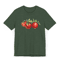 Heather Forest TShirt With Pomegranate Print Unisex Botanical Fruit Tee NatureInspired Green Cott 0