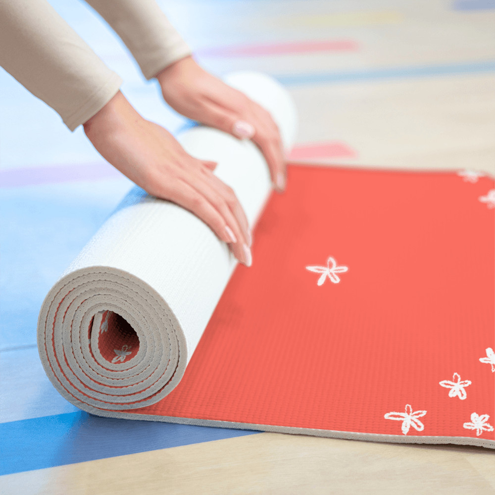 NonSlip Foam Yoga Mat For Sweaty Hands Warm Coral Peach Extra Grip SweatResistant Lightweight For 1