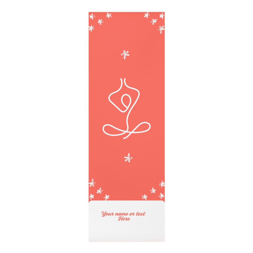Custom Foam Yoga Mat For Sweaty Hands With Your Text NonSlip Lightweight Warm Coral Peach 0
