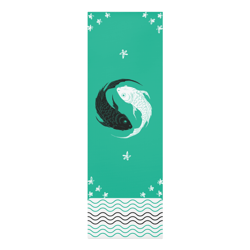 non-slip yoga mat for sweaty hands – yin yang koi design in tropical teal | extra grip & sweatproof