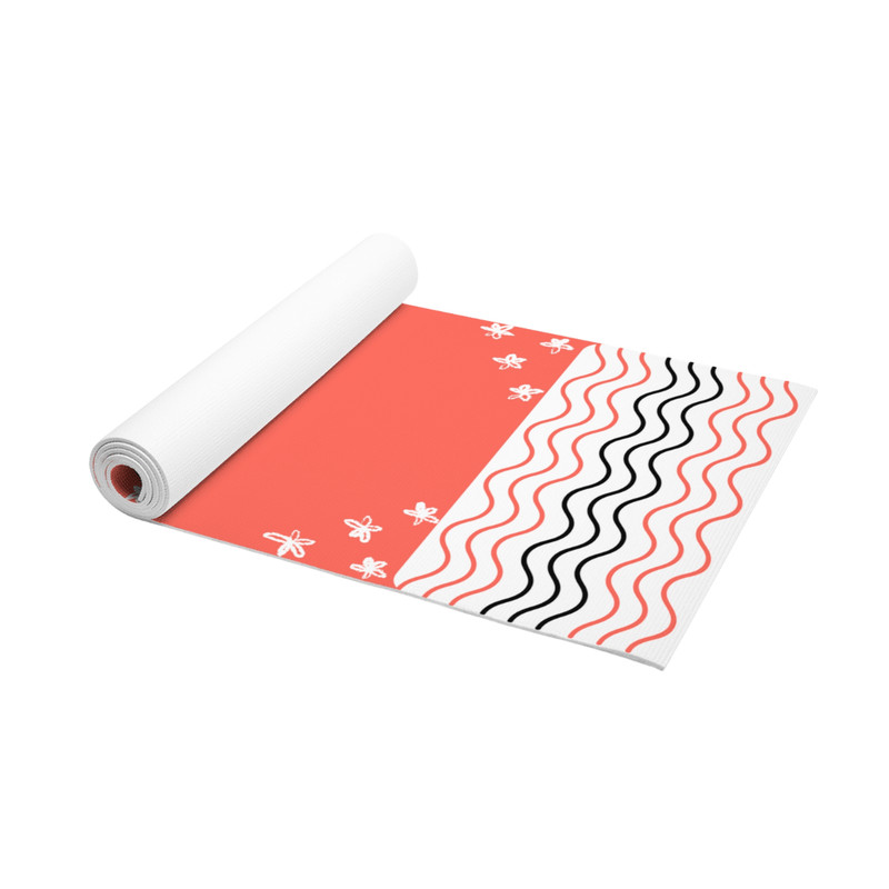 Premium Coral Peach Yoga Mat Yin Yang Koi Design NonSlip EcoFriendly 1