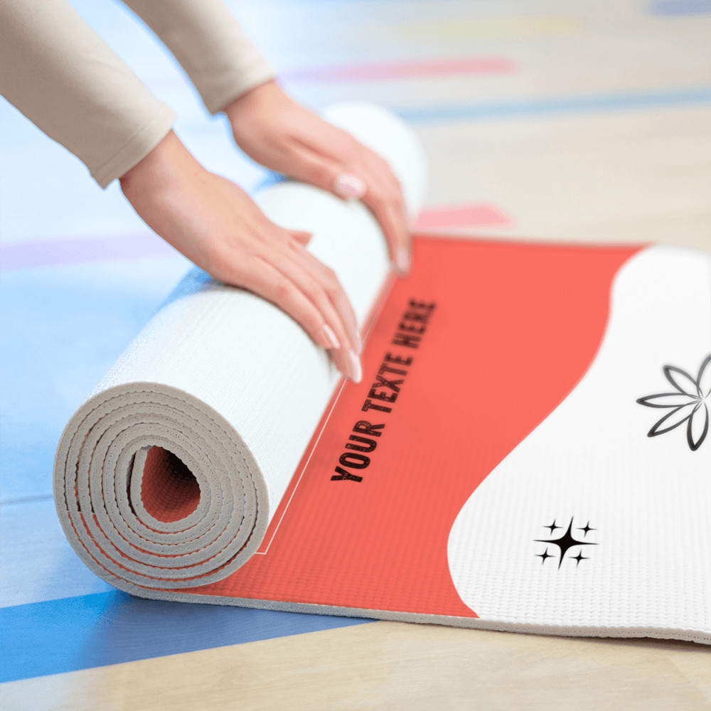 Personalized Coral Peach Yoga Mat With Photo Text NonSlip Hot Yoga Custom Printed Mat For Women 4