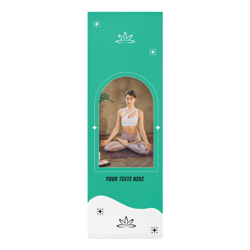 Custom Sea Green Yoga Mat With Photo Text NonSlip Hot Yoga Ready 0