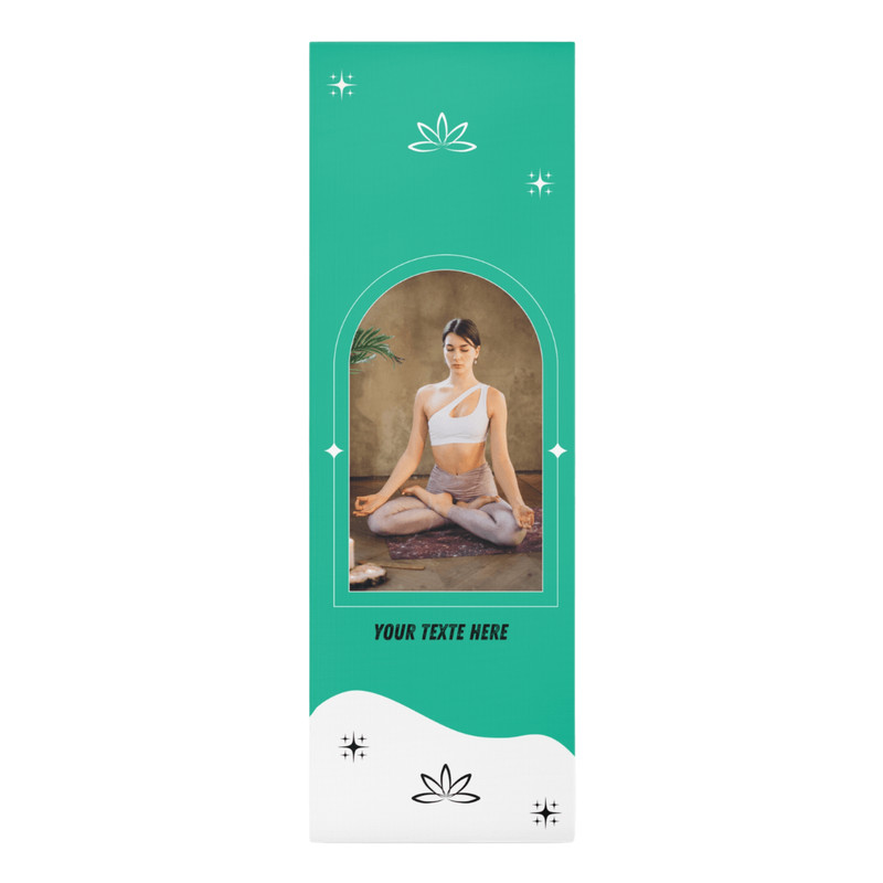 Custom Sea Green Yoga Mat With Photo Text NonSlip Hot Yoga Ready 0