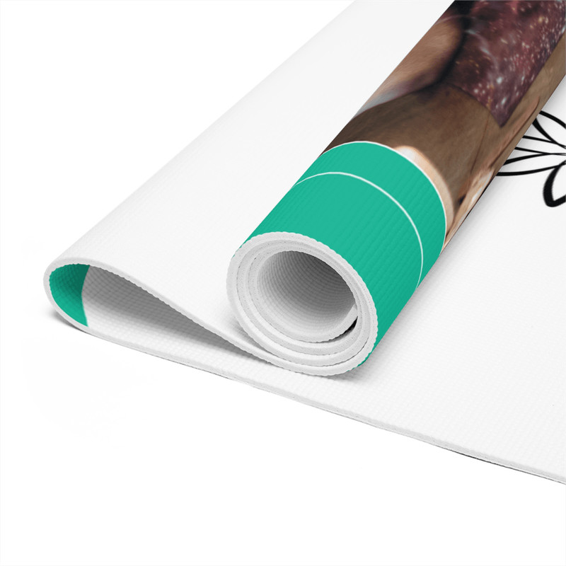 Custom Sea Green Yoga Mat With Photo Text NonSlip Hot Yoga Ready 3