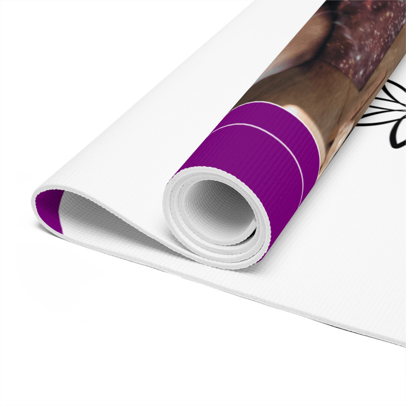 Personalized Purple Yoga Mat Custom Photo Text NonSlip For Hot Yoga Sweaty Hands 2