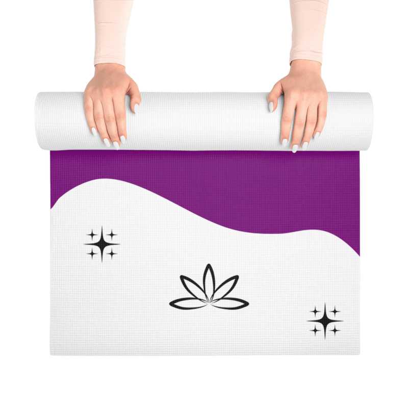 Personalized Purple Yoga Mat Custom Photo Text NonSlip For Hot Yoga Sweaty Hands 3