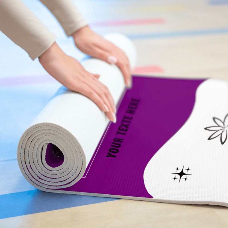 Personalized Purple Yoga Mat Custom Photo Text NonSlip For Hot Yoga Sweaty Hands 4