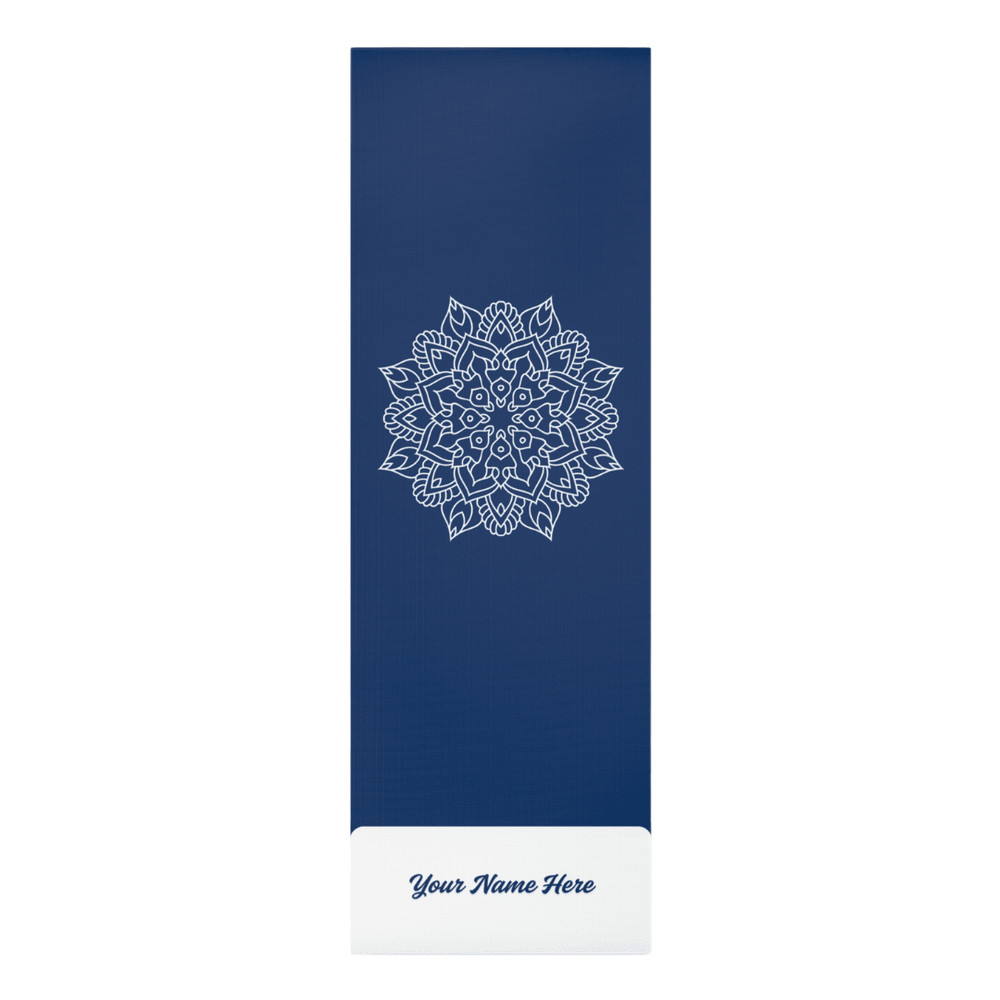 Custom Dark Blue Yoga Mat With Name NonSlip For Hot Yoga 0