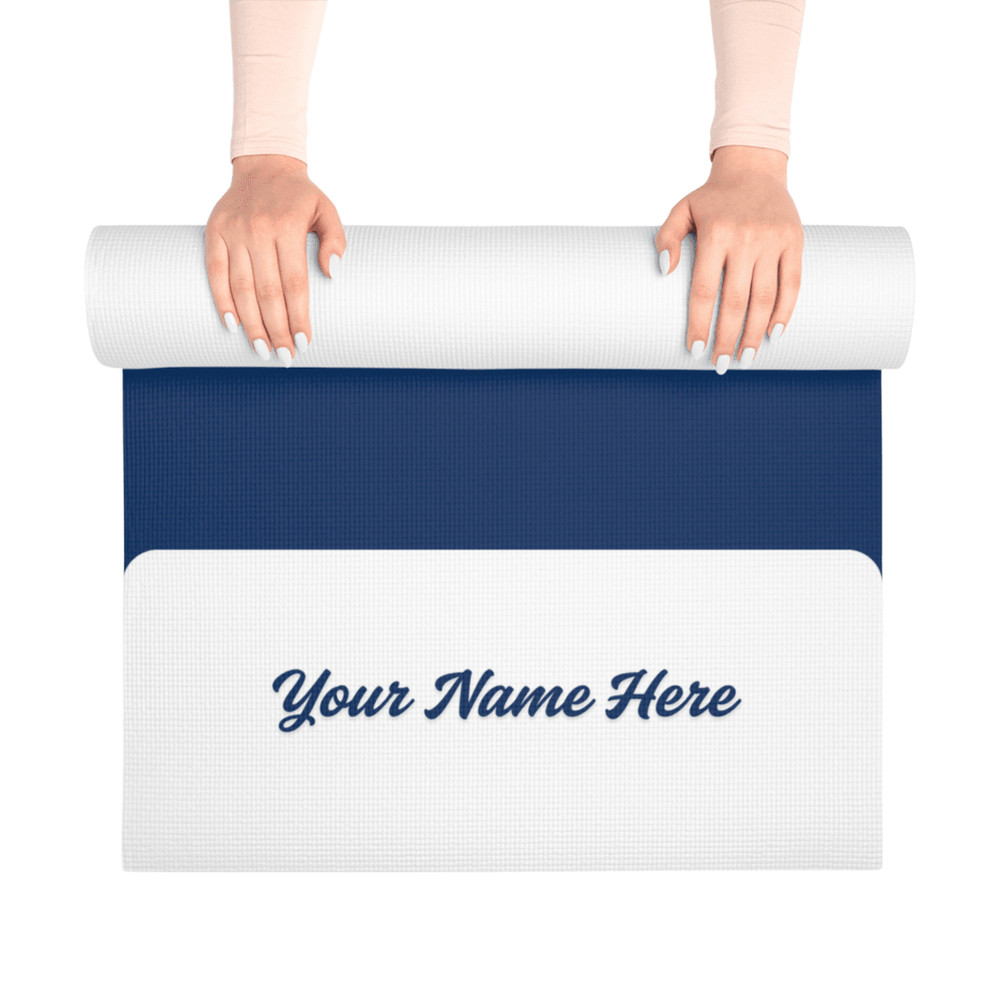 Custom Dark Blue Yoga Mat With Name NonSlip For Hot Yoga 3