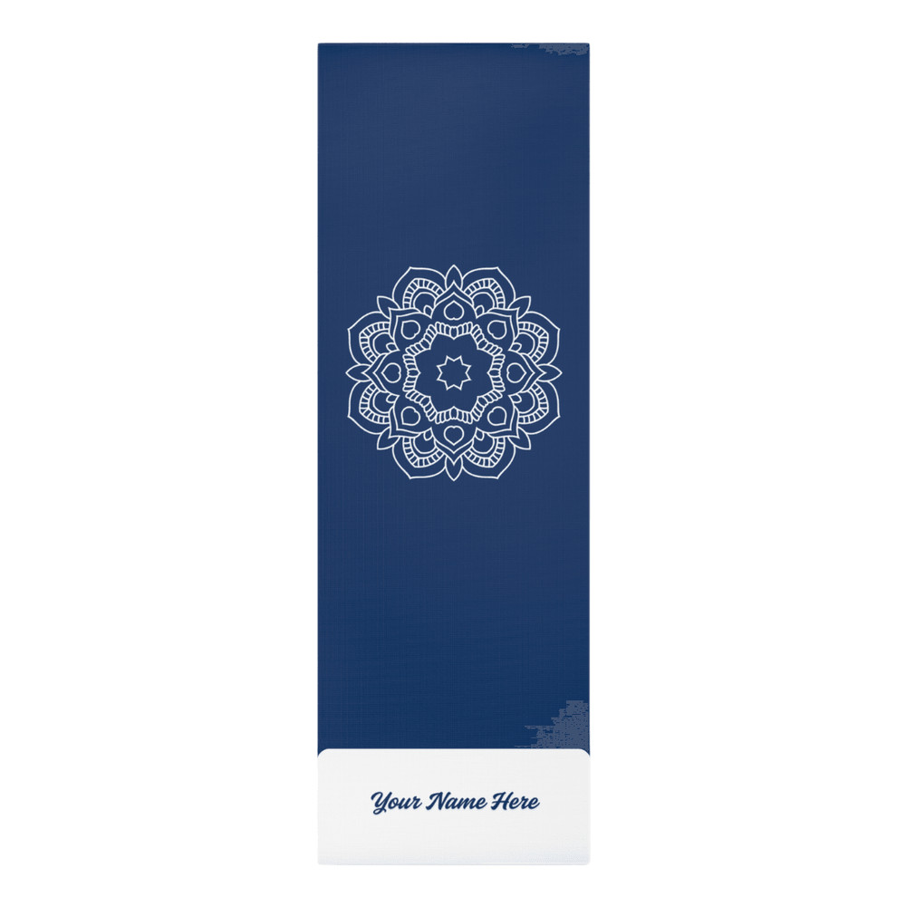Custom Dark Blue Yoga Mat With Name NonSlip For Hot Yoga 5