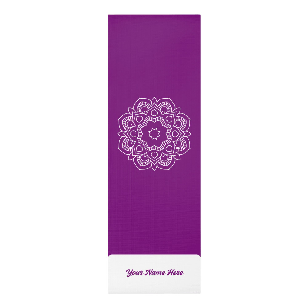 Custom Purple Yoga Mat With Name NonSlip For Hot Yoga Bad Knees 0
