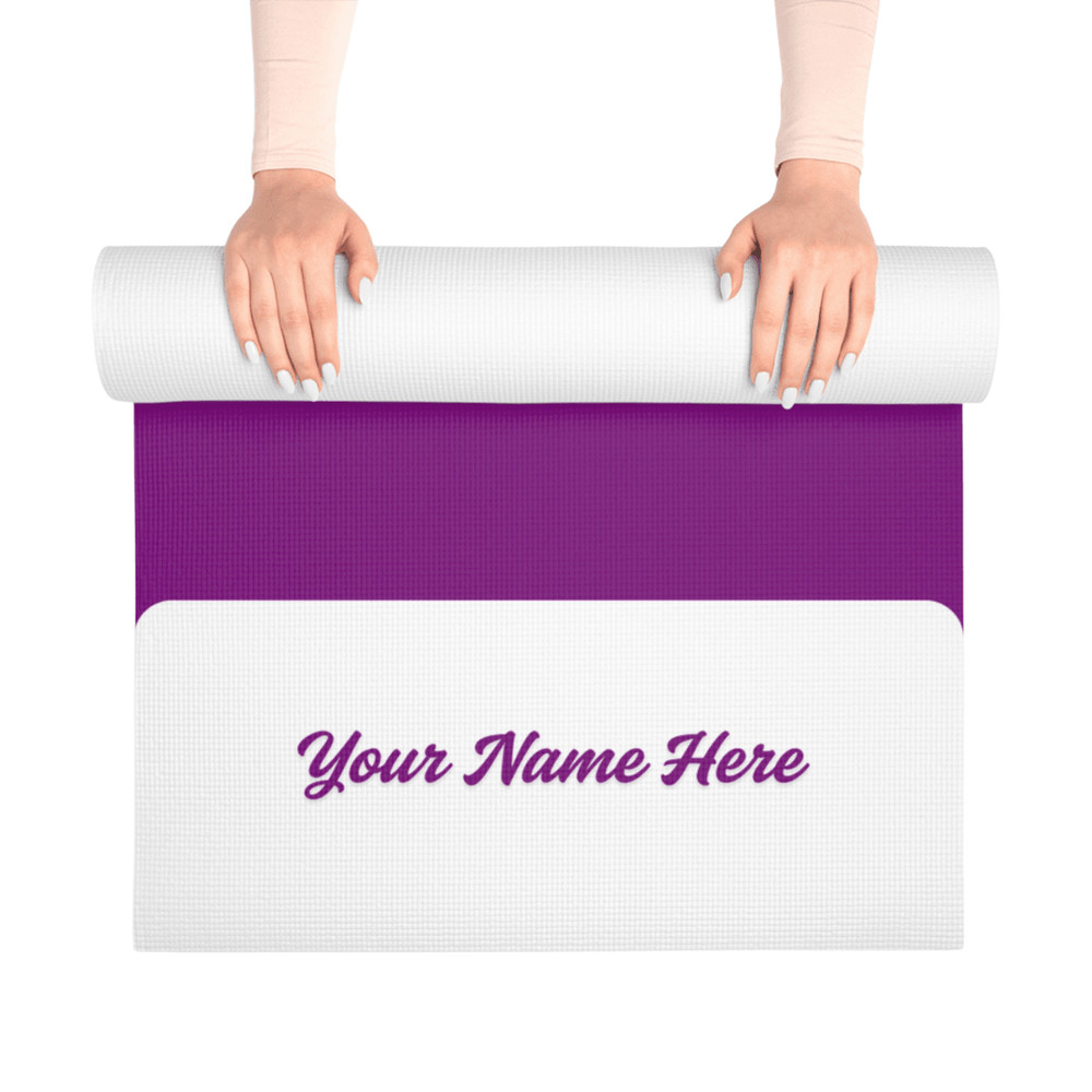Custom Purple Yoga Mat With Name NonSlip For Hot Yoga Bad Knees 4