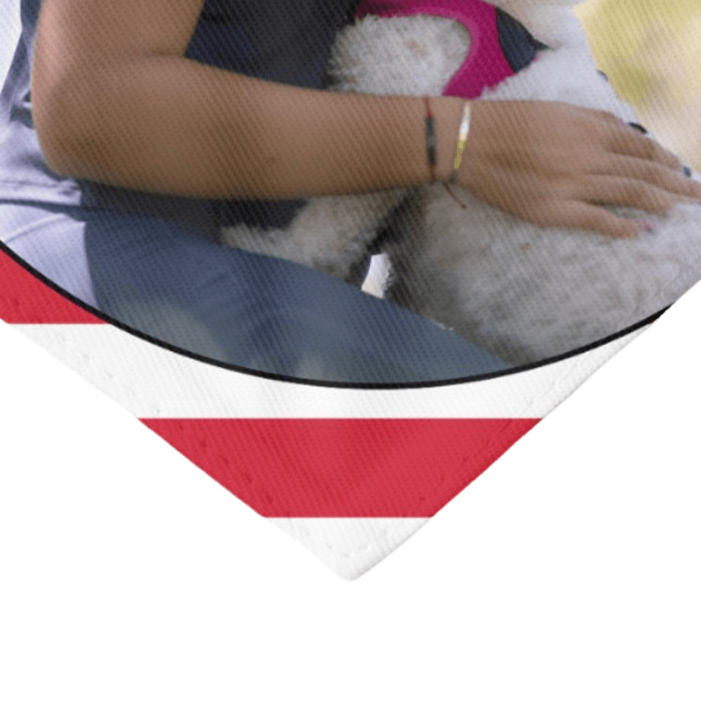 Custom American Flag Dog Bandana Personalized Pet Scarf With Your Photo 3