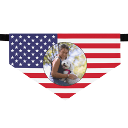 american flag dog bandana – custom photo pet scarf, personalized usa dog accessory