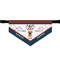 custom 4th of july dog bandana with photo – patriotic fireworks design for pets, personalized usa dog scarf