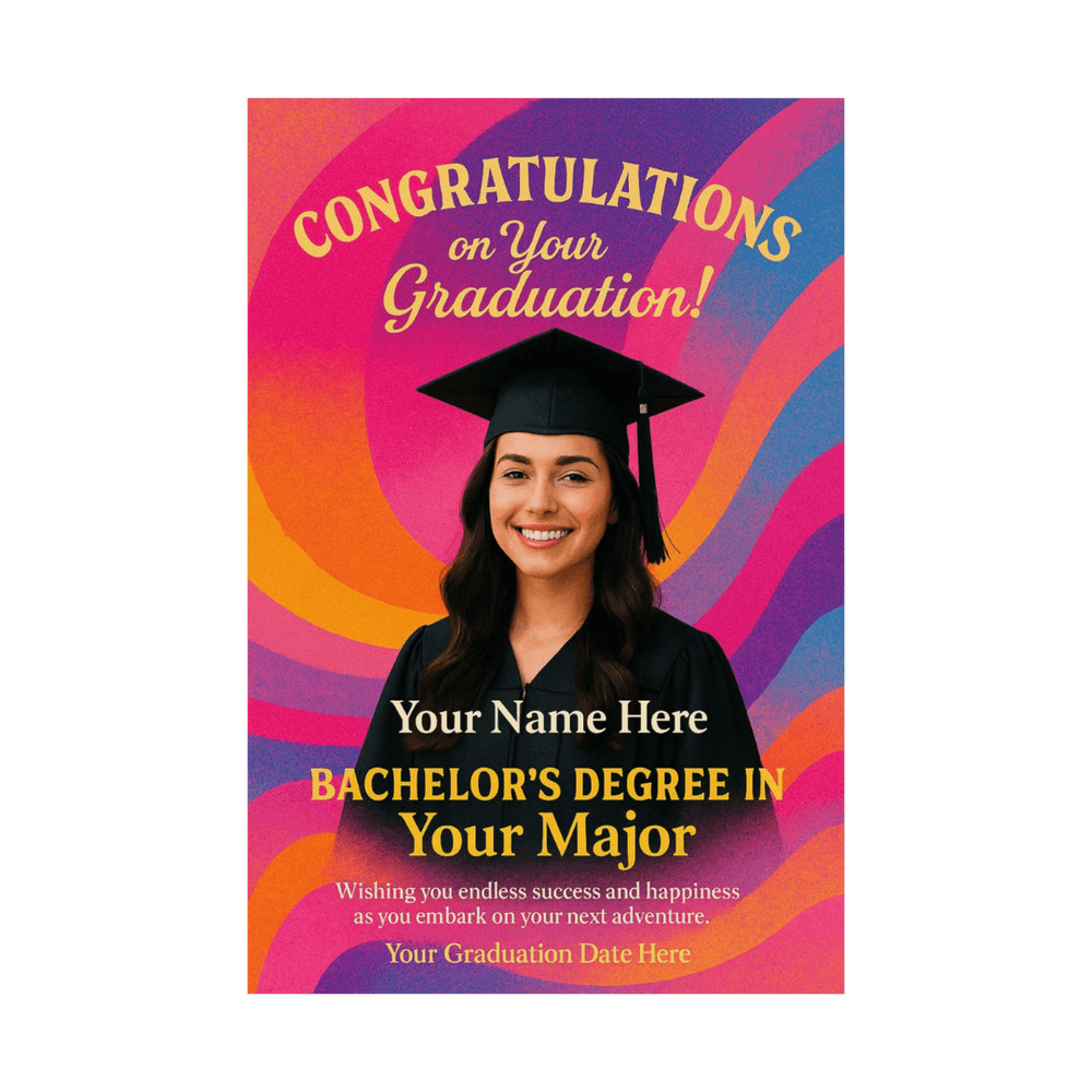 Custom Graduation Poster With Photo Inspiring Message Personalized Wall Art Gift 1