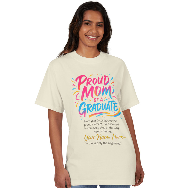 Custom Proud Mom Of A Graduate TShirt Personalized Unisex Drop Shoulder Graduation Shirt 3
