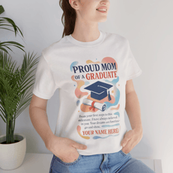 custom proud mom graduation t-shirt – personalized name shirt for graduate's mother