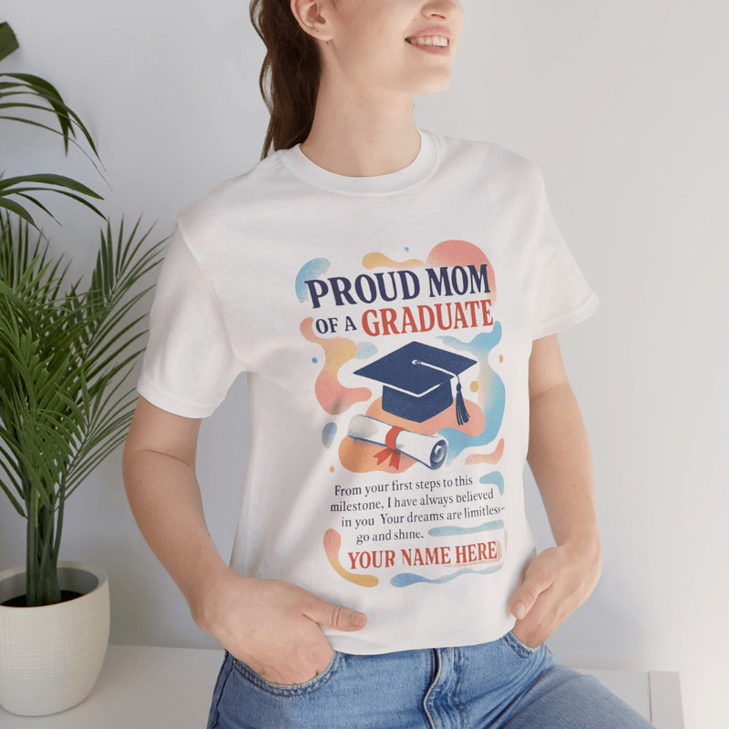 Custom Proud Mom Graduation TShirt Personalized Name Shirt For Graduates Mother 4