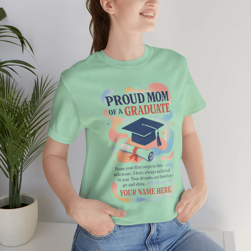 Custom Proud Mom Graduation TShirt Personalized Name Shirt For Graduates Mother 5