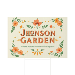 personalized garden sign with family name – custom floral yard sign, outdoor lawn decor, housewarming gift