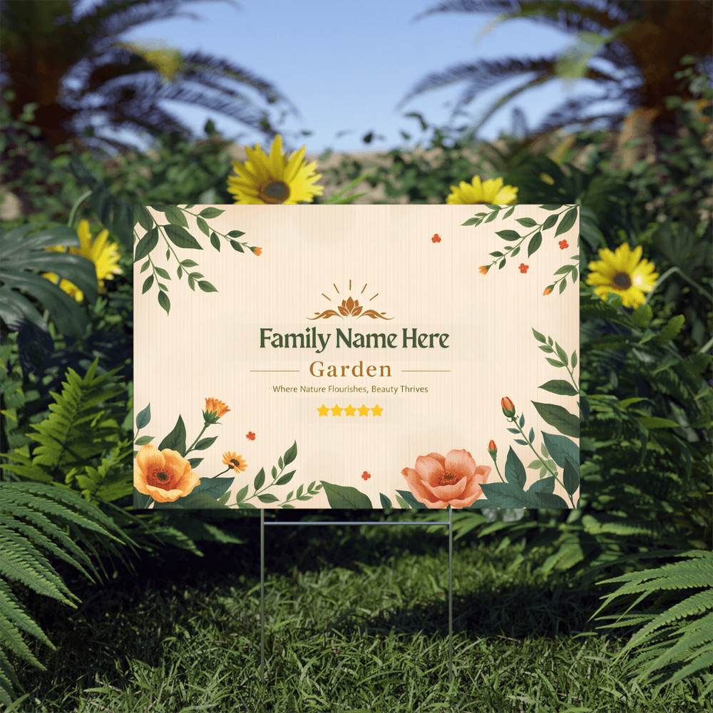 Custom Garden Sign With Family Name Personalized Floral Yard Decor Outdoor Lawn Sign Unique Housew 3
