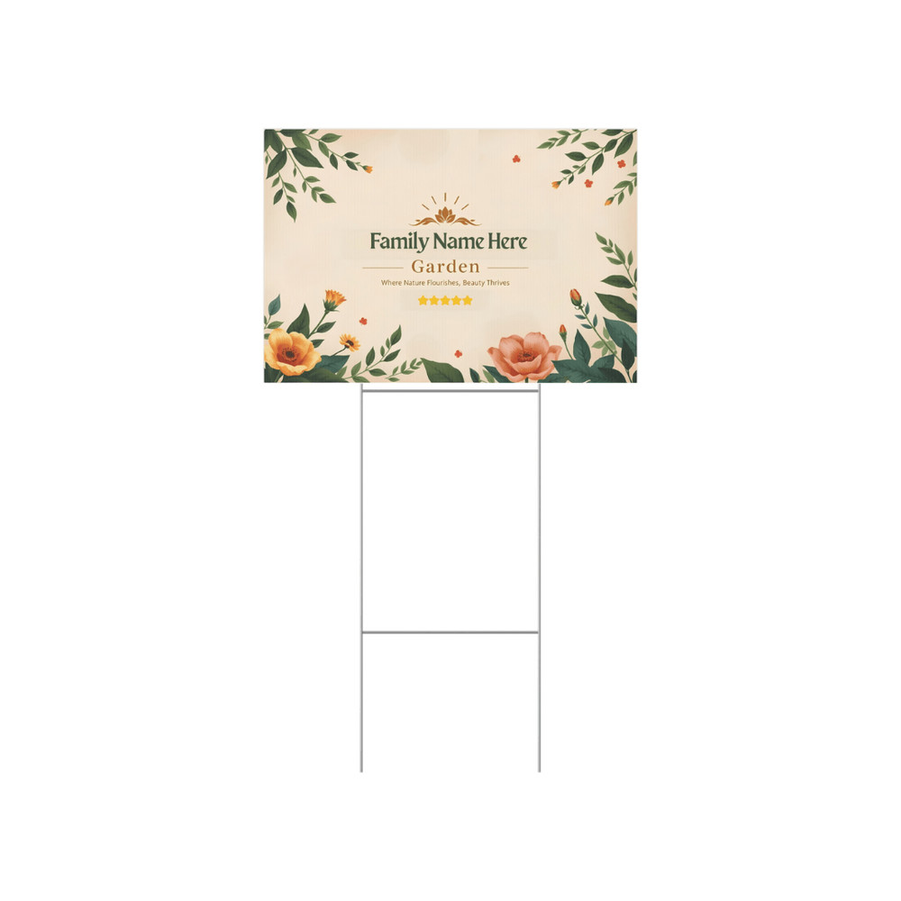 Custom Garden Sign With Family Name Personalized Floral Yard Decor Outdoor Lawn Sign Unique Housew 4