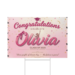custom graduation yard sign – personalized congratulations sign with name, year & major