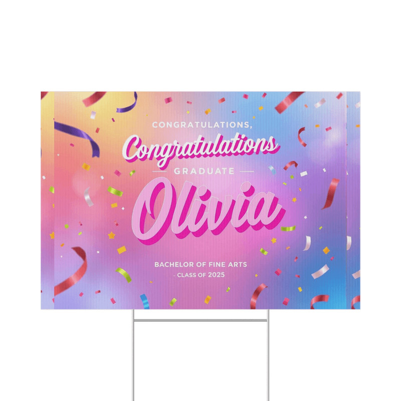 Custom Graduation Yard Sign Personalized Congratulations Sign With Name And Year Major 0