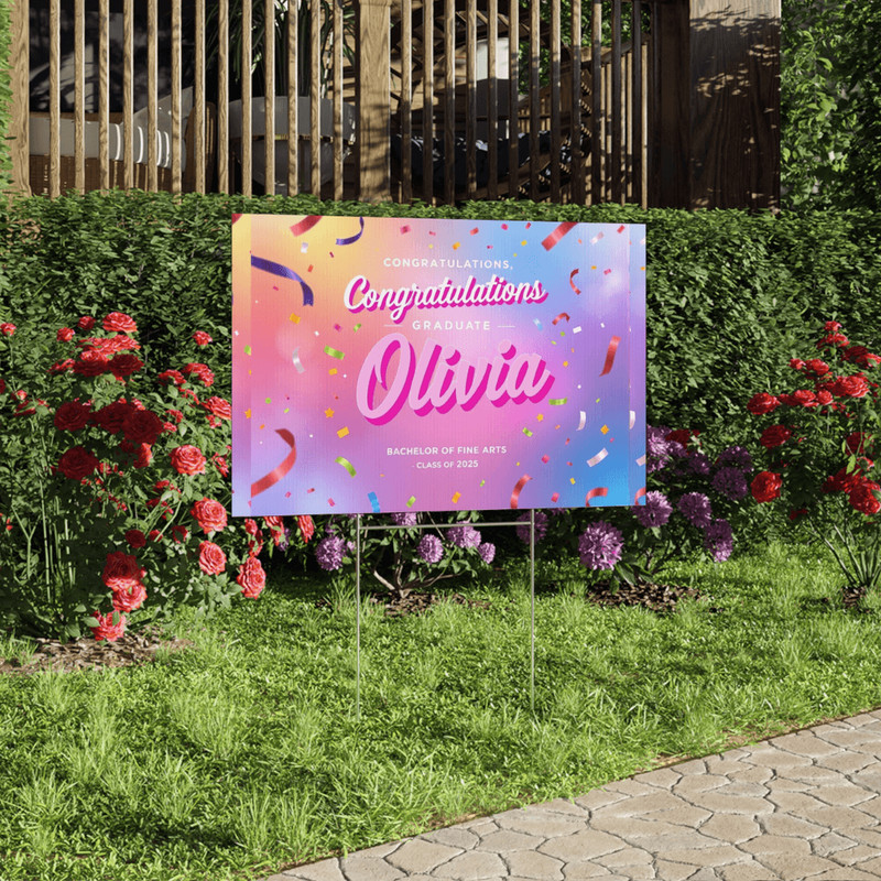 Custom Graduation Yard Sign Personalized Congratulations Sign With Name And Year Major 1