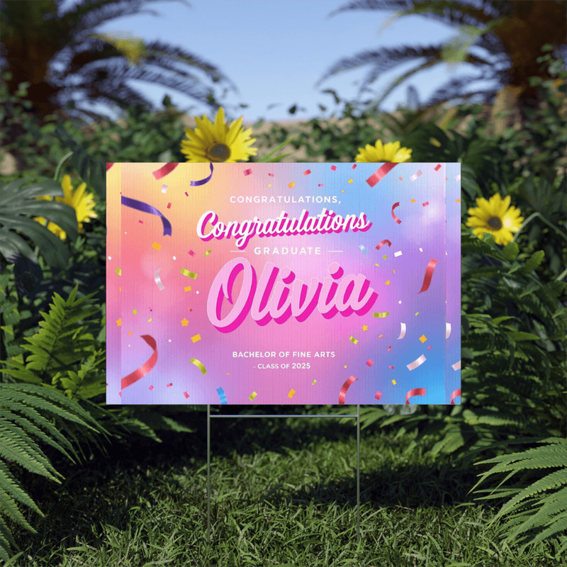 Custom Graduation Yard Sign Personalized Congratulations Sign With Name And Year Major 3