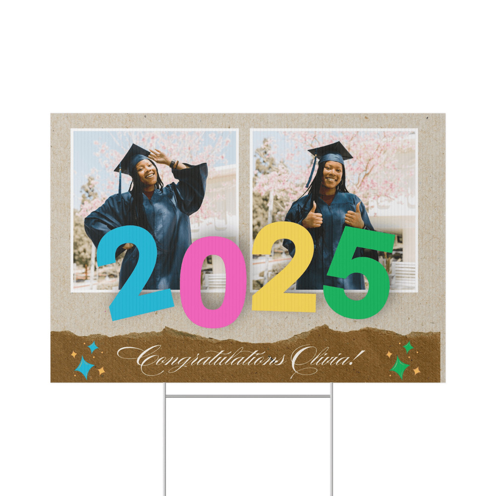 Personalized Graduation Yard Sign With Picture Custom 2025 Congrats Grad Sign For Outdoor Celebrat 0