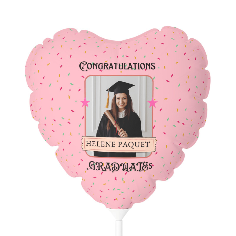 Personalized Graduation Balloon With Photo Name Custom Pink Congrats Grad Helium Balloon Gift 4