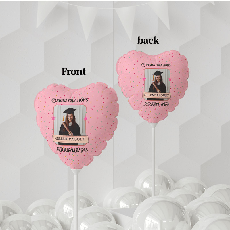 Personalized Graduation Balloon With Photo Name Custom Pink Congrats Grad Helium Balloon Gift 6