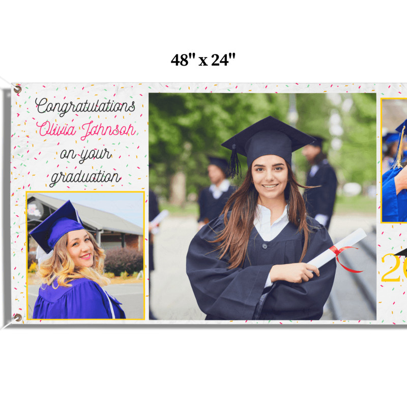 Personalized Graduation Banner Congratulations Graduate Banner Graduation Banners With Pictures 1