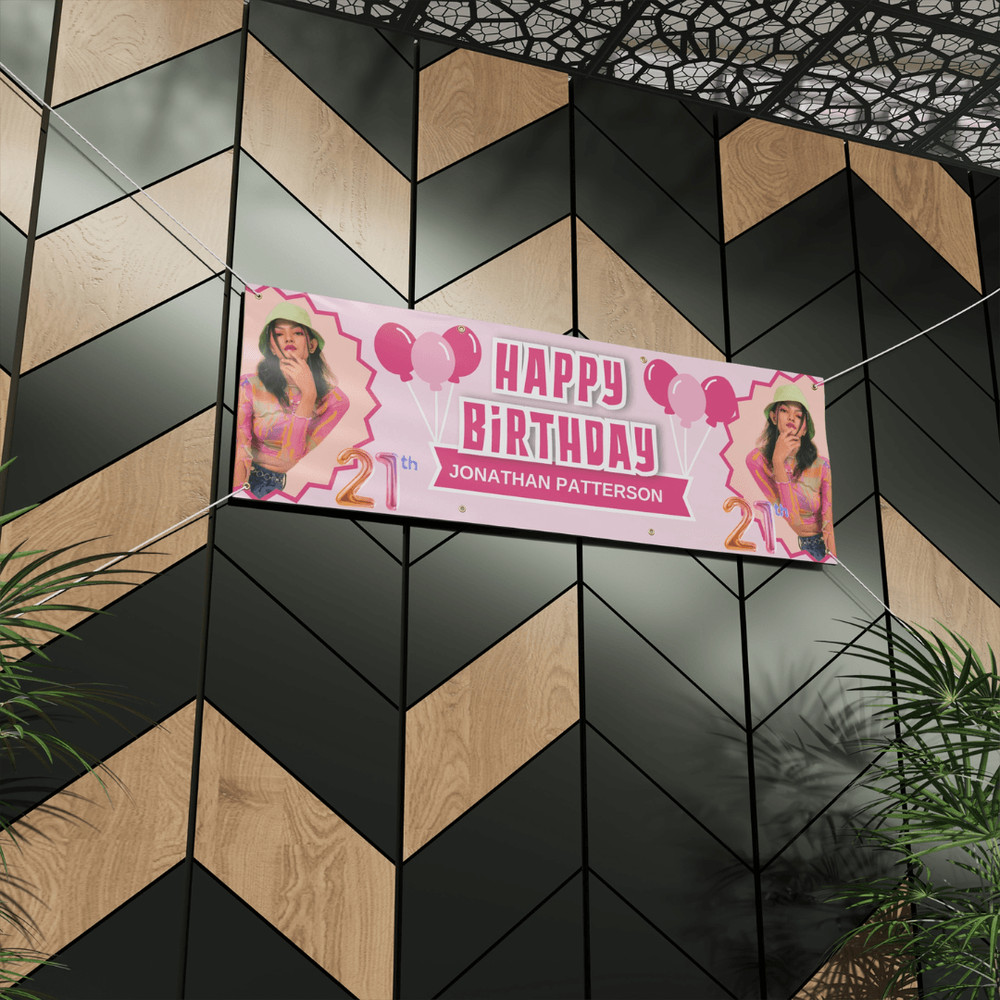 Personalized Birthday Banner Custom Matte 72 X 24 Banner With Name Photo 3