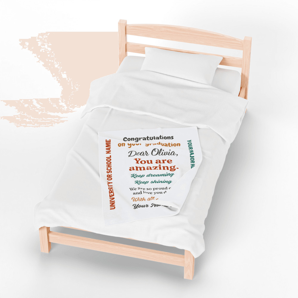 Personalized Graduation Blanket With Custom Name Message And School Details Perfect Gift For Gradua 2