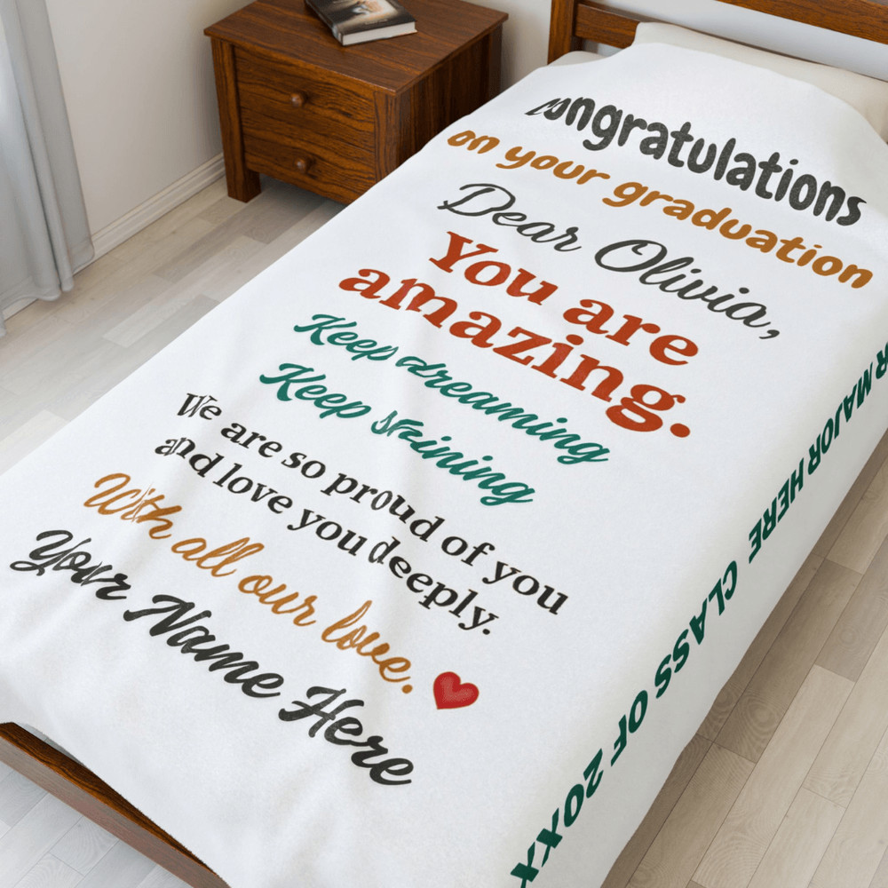 Personalized Graduation Blanket With Custom Name Message And School Details Perfect Gift For Gradua 5