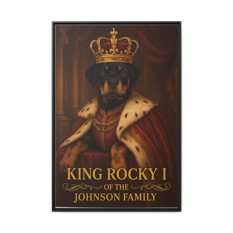 Personalized Royal Dog Portrait Custom Pet Canvas With Name Unique Pet Lover Gift 0