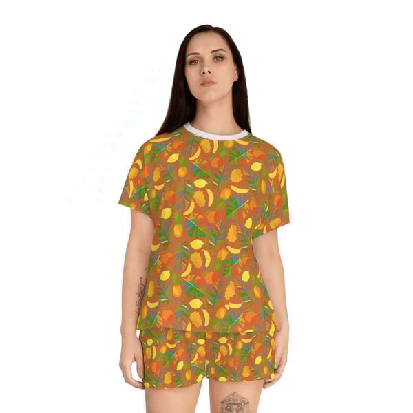 Cute Tropical Fruit Pajama Set For Women 0