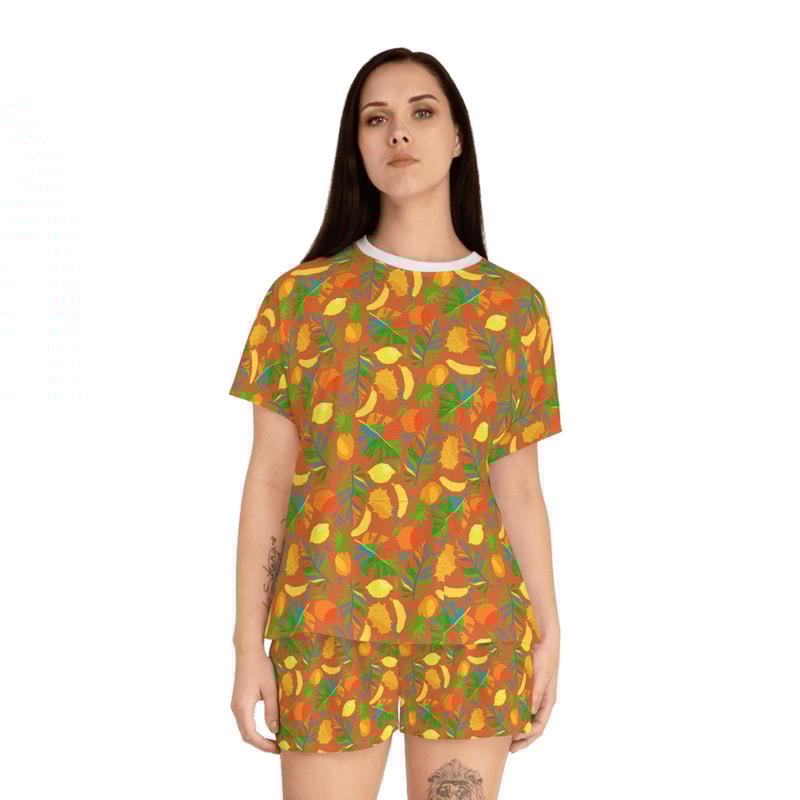 Cute Tropical Fruit Pajama Set For Women 0