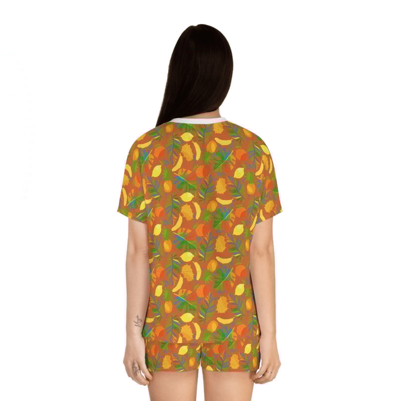 Cute Tropical Fruit Pajama Set For Women 1