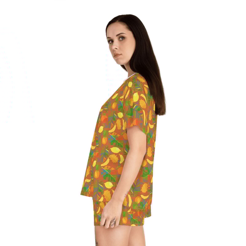 Cute Tropical Fruit Pajama Set For Women 2