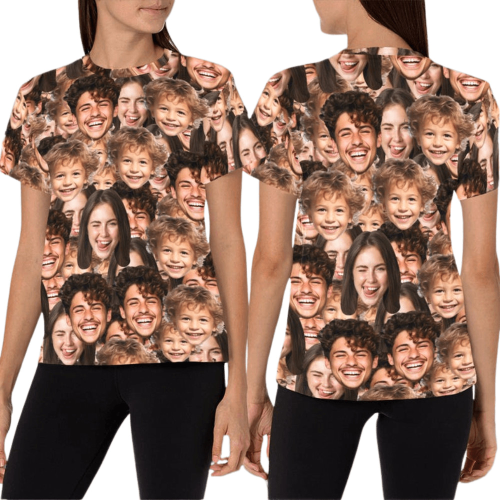 Custom Face TShirt All Over Print Personalized Photo Shirt Gift 3