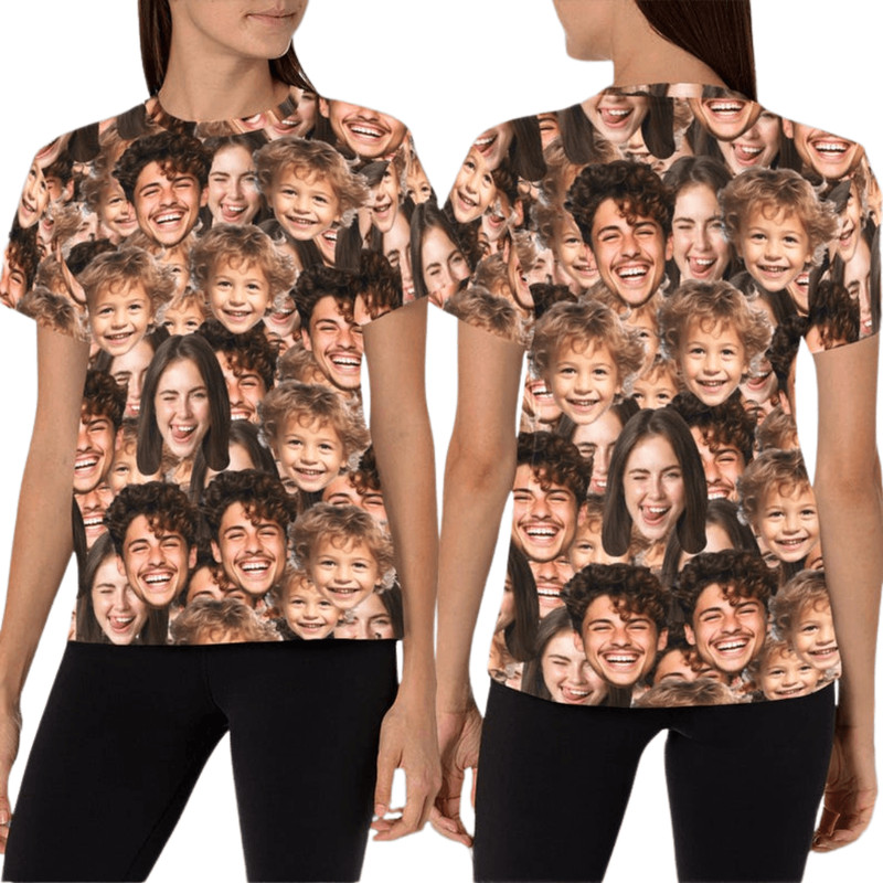 Custom Face TShirt All Over Print Personalized Photo Shirt Gift 3